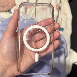 Clear Phone Case with White Accents